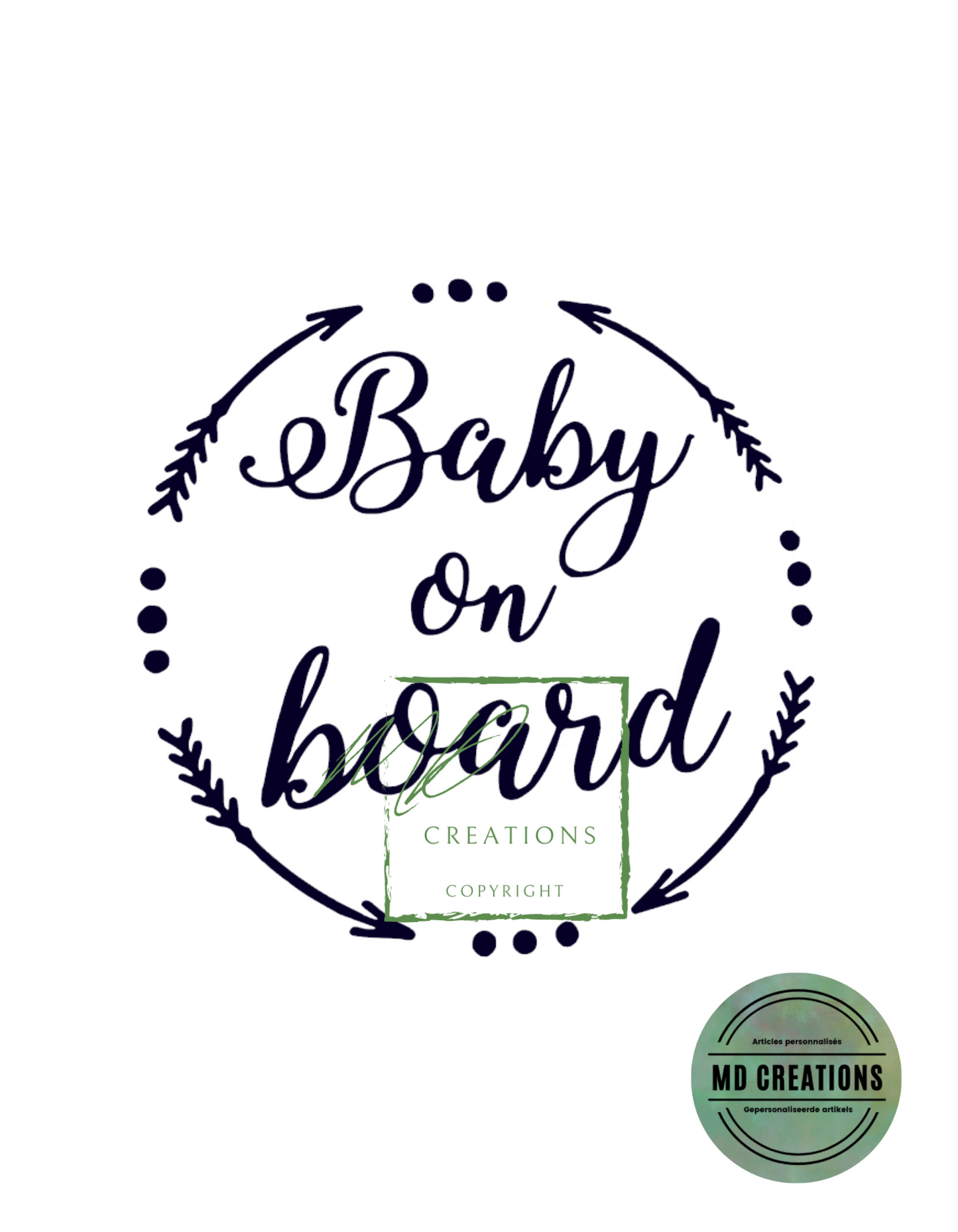 Lettrage vitre arrière "baby on board"