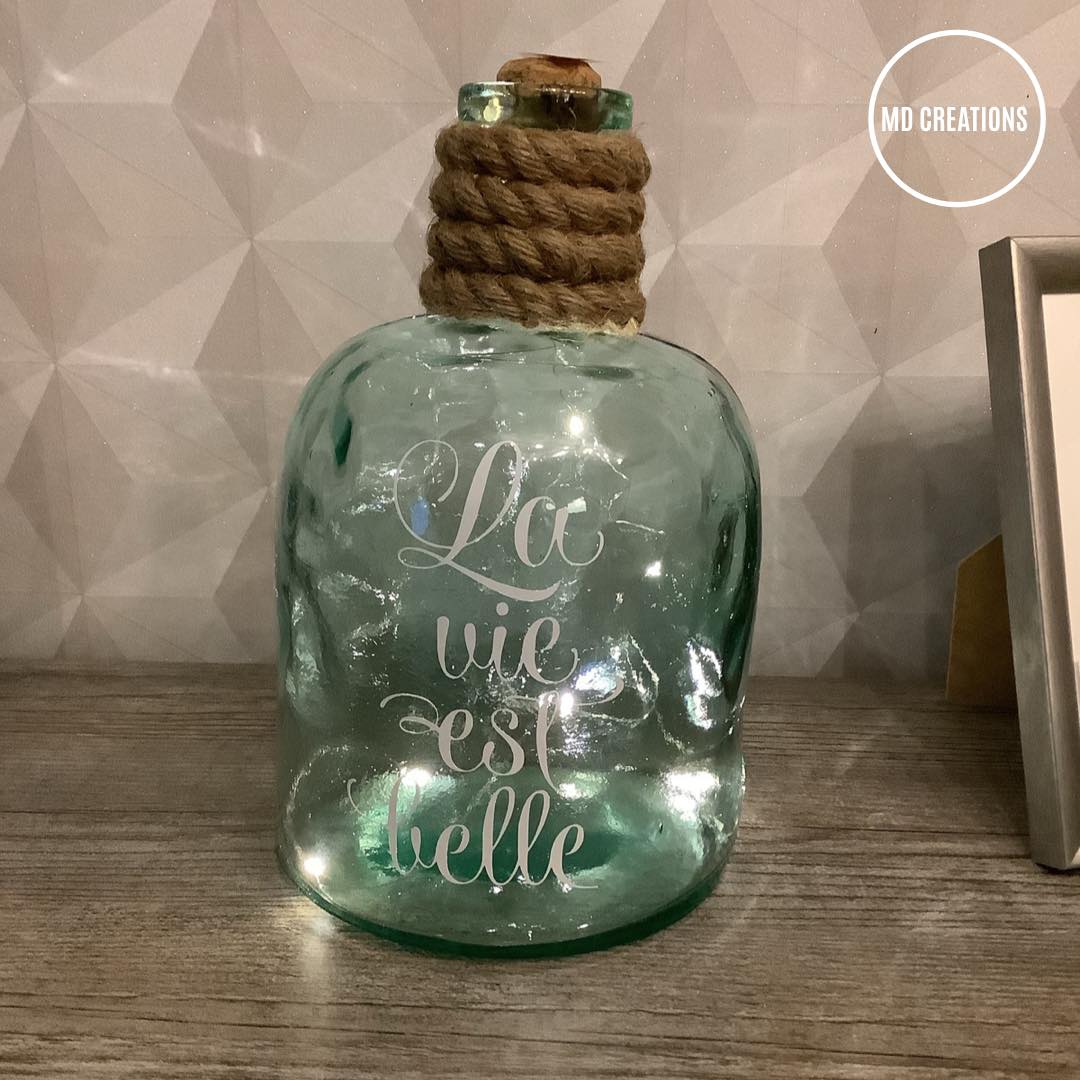 Vase lumineux allongé personnalisé