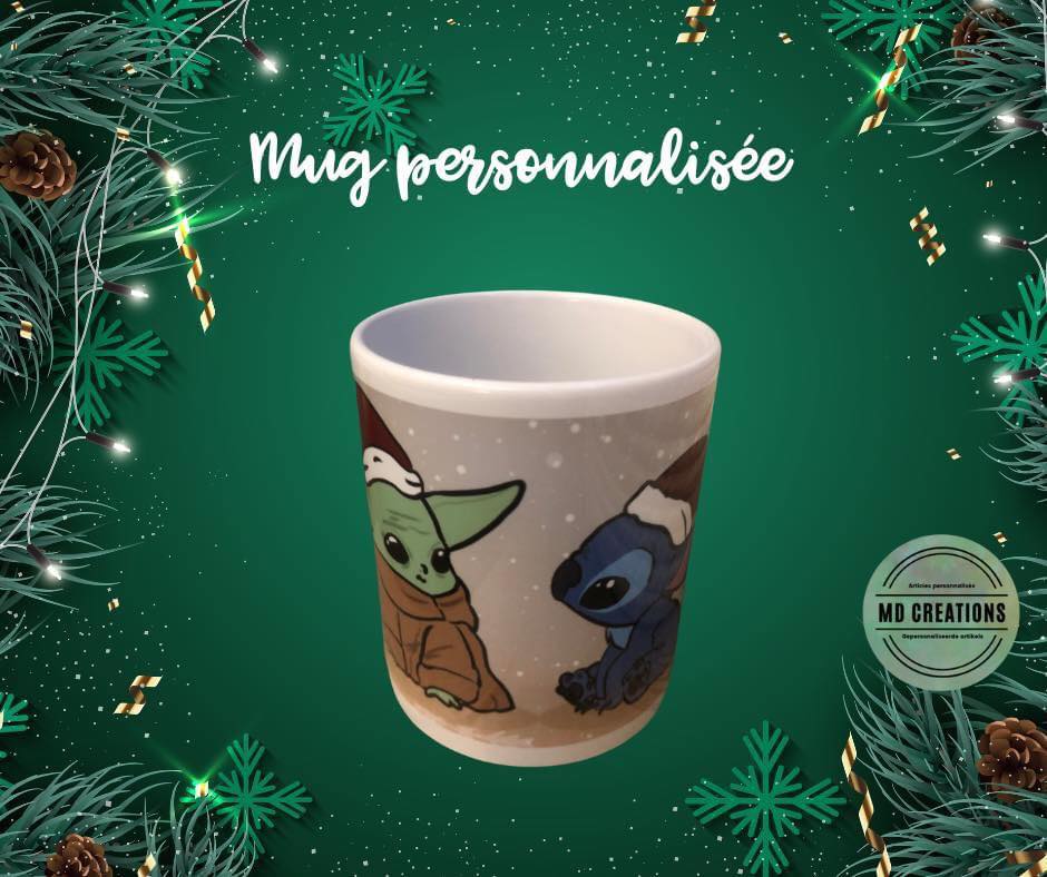 Mug bébé yoda et Stitch
