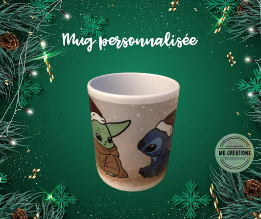 Mug bébé yoda et Stitch