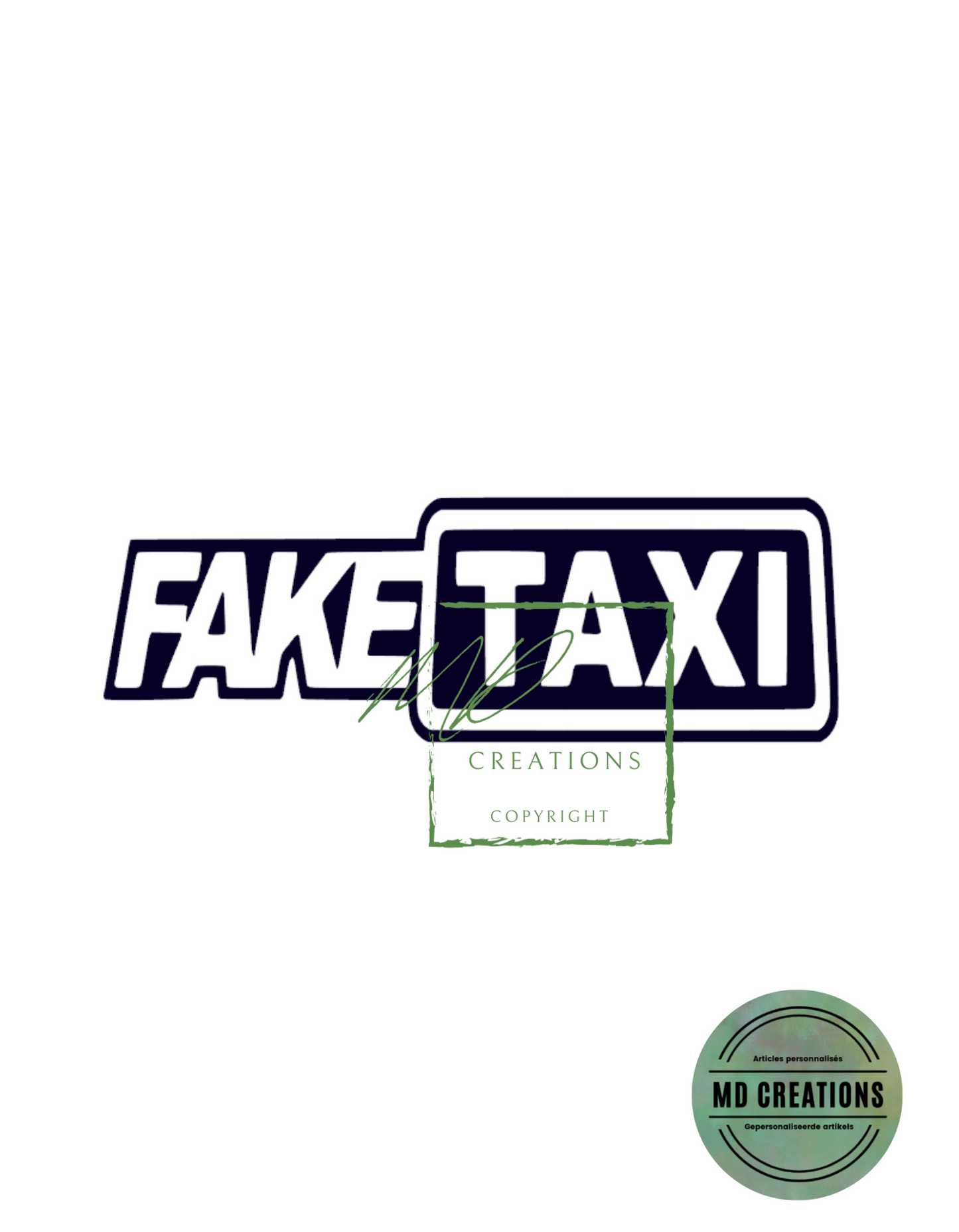 Lettrage vitre arrière "fake taxi"